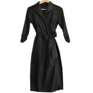 LE CHATEAU Faux Wrap Midi Dress Bow Tie Belt Sz S